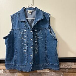 Distinct Blue Denim Vest Size 1X